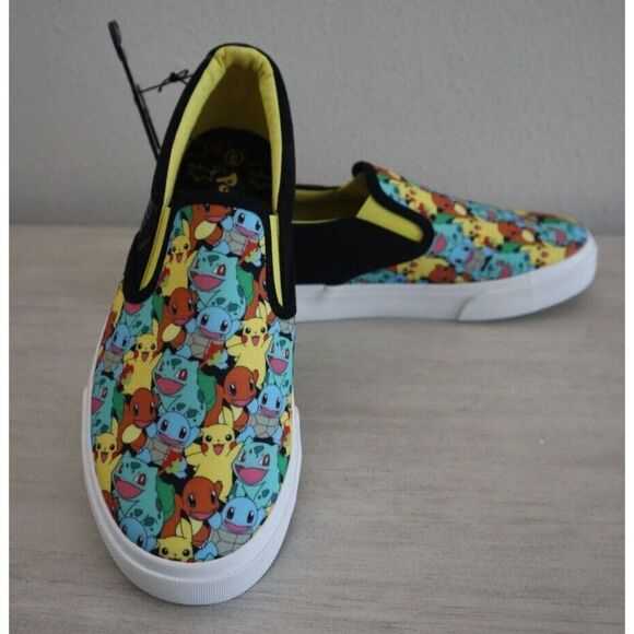 Pokémon BBPK42GU002 Boy's Sz 6 Black Multi Character Low Top Slip-On Shoes - Picture 9 of 9
